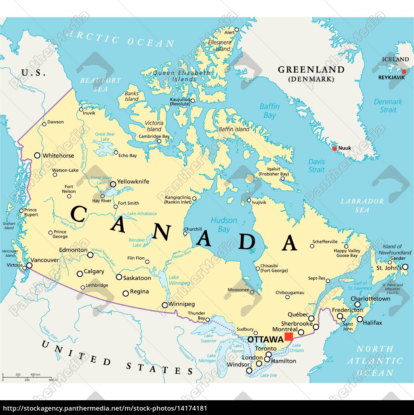 kanada political map - Stockfoto - #14174181 | Bildagentur PantherMedia