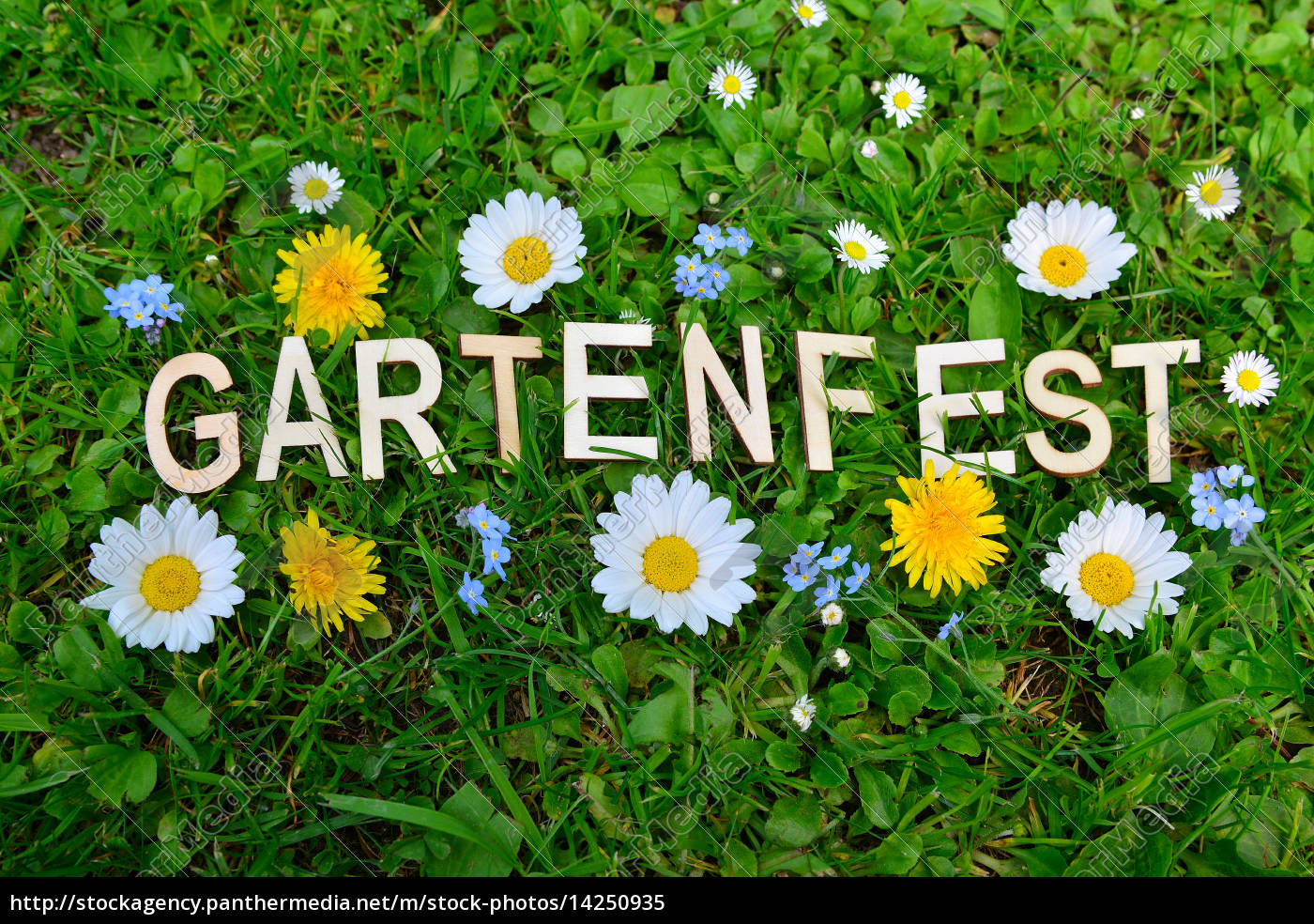 Gartenparty Gartenfest Text Lizenzfreies Bild Bildagentur Panthermedia