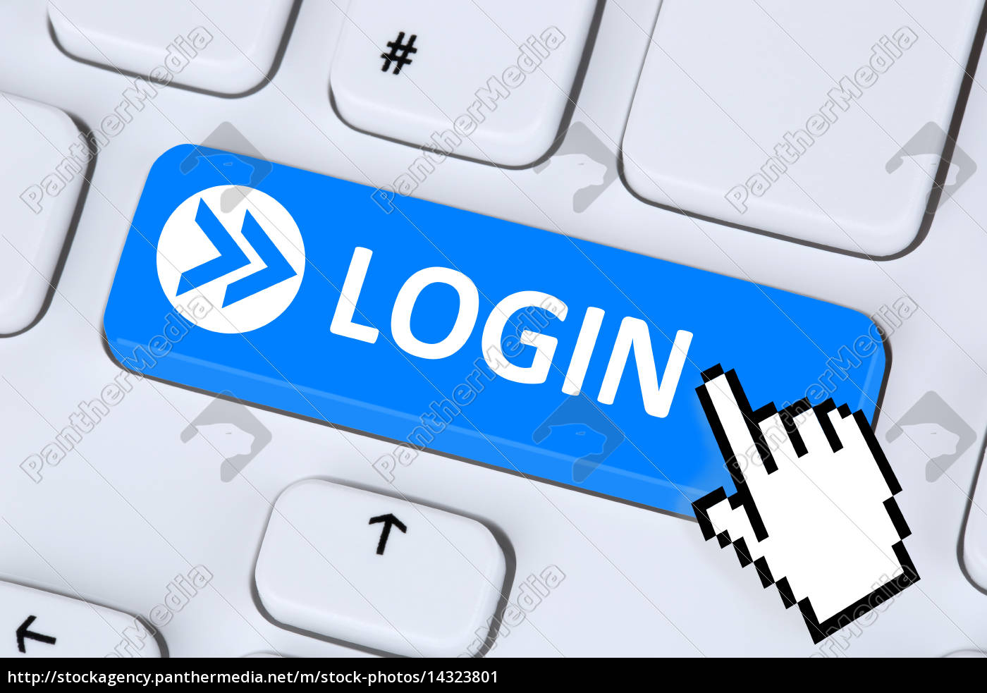 Login Button anmelden mit Passwort online im Internet - Lizenzfreies