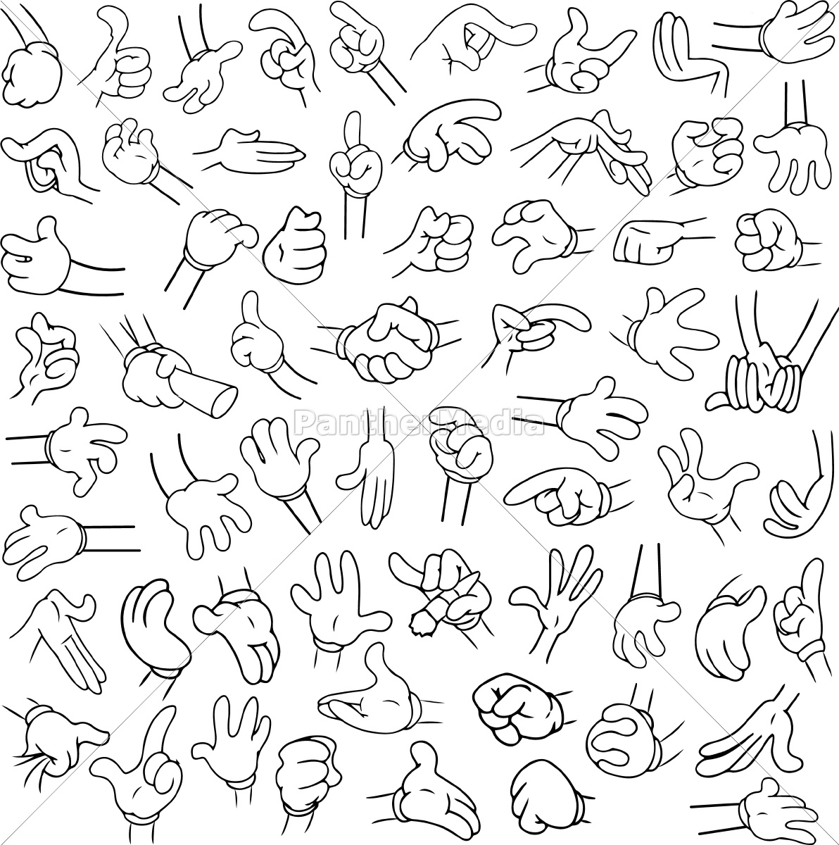 Cartoon Hands Pack Lineart 2 Stockfoto Bildagentur Panthermedia