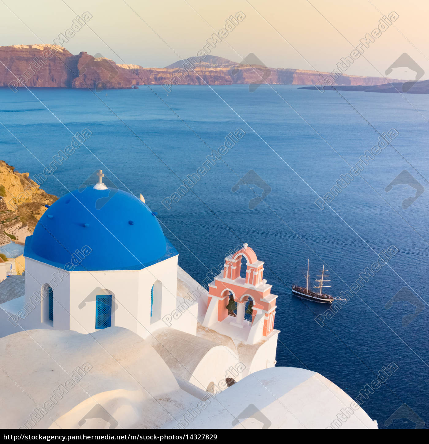 Oia Village Auf Der Insel Santorini Griechenland Stockfoto