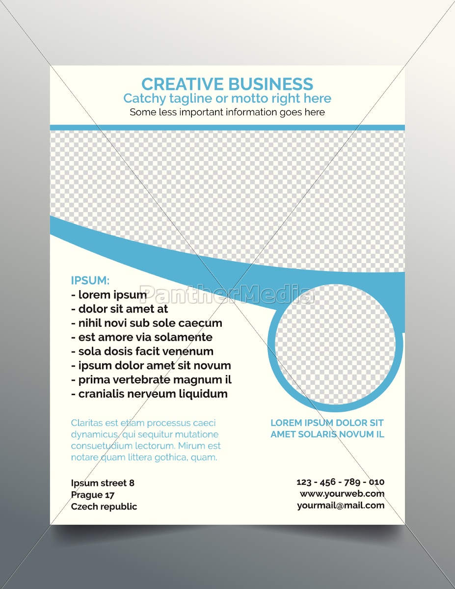 Creative Business Flyer Modernes Blaues Lizenzfreies Bild Bildagentur Panthermedia