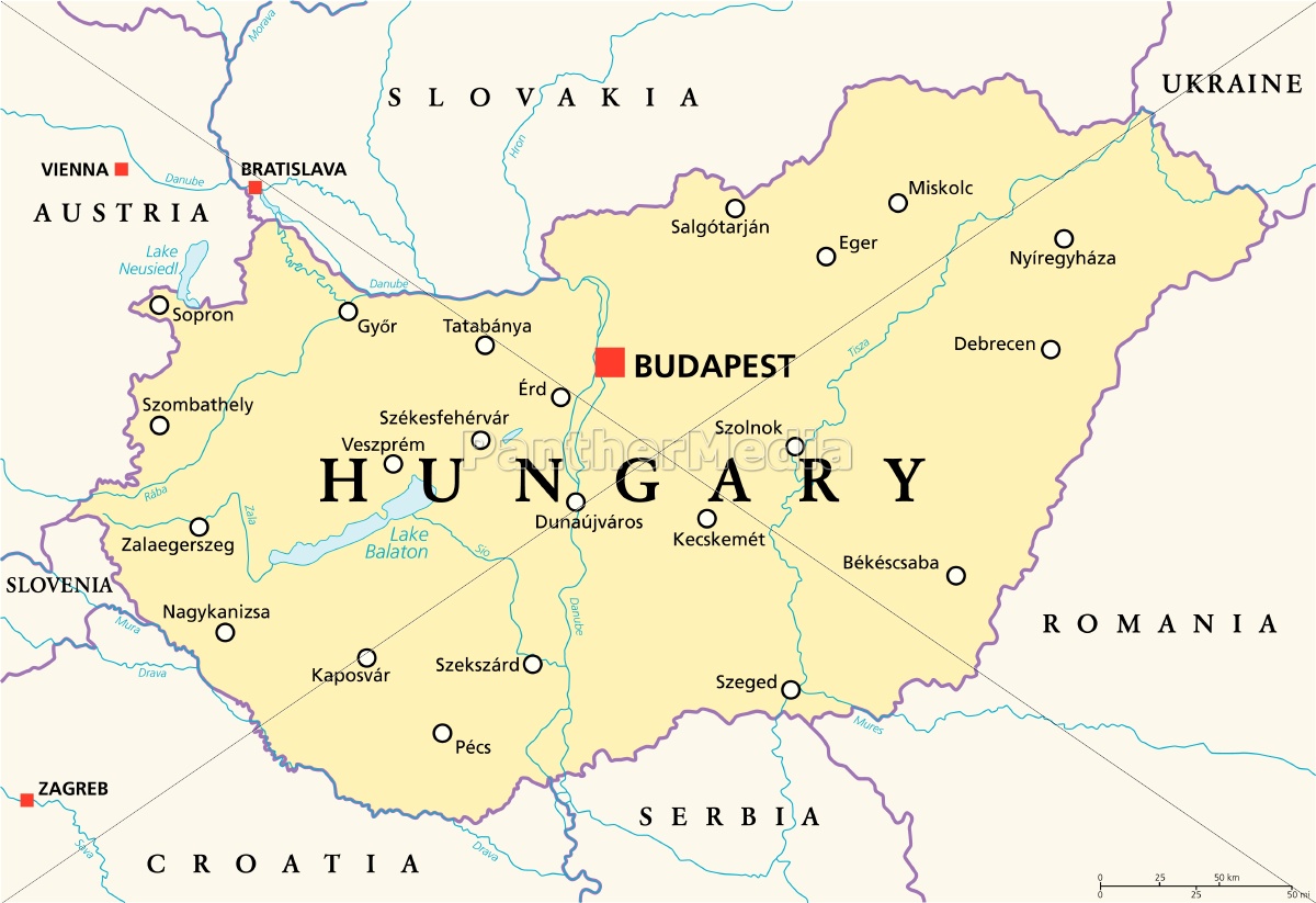 ungarn politische karte - Stockfoto - #14756415 - Bildagentur PantherMedia