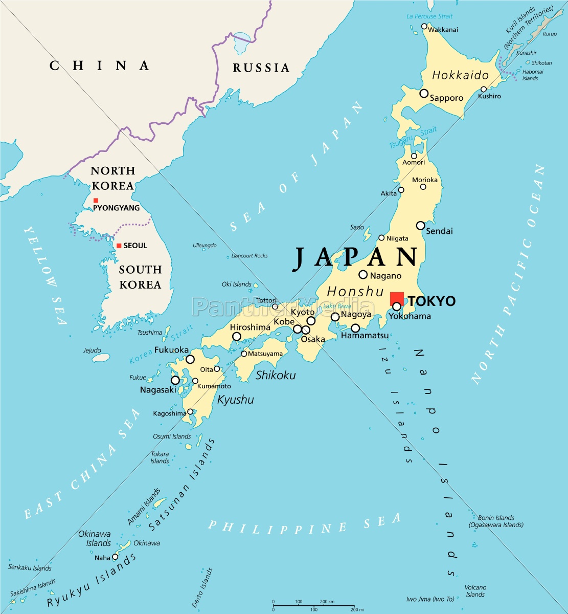 ~japan Politische Karte 14761805 High 