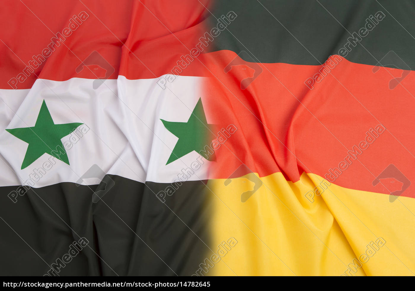 Syria flag vs. Germany flag - Lizenzfreies Bild #14782645