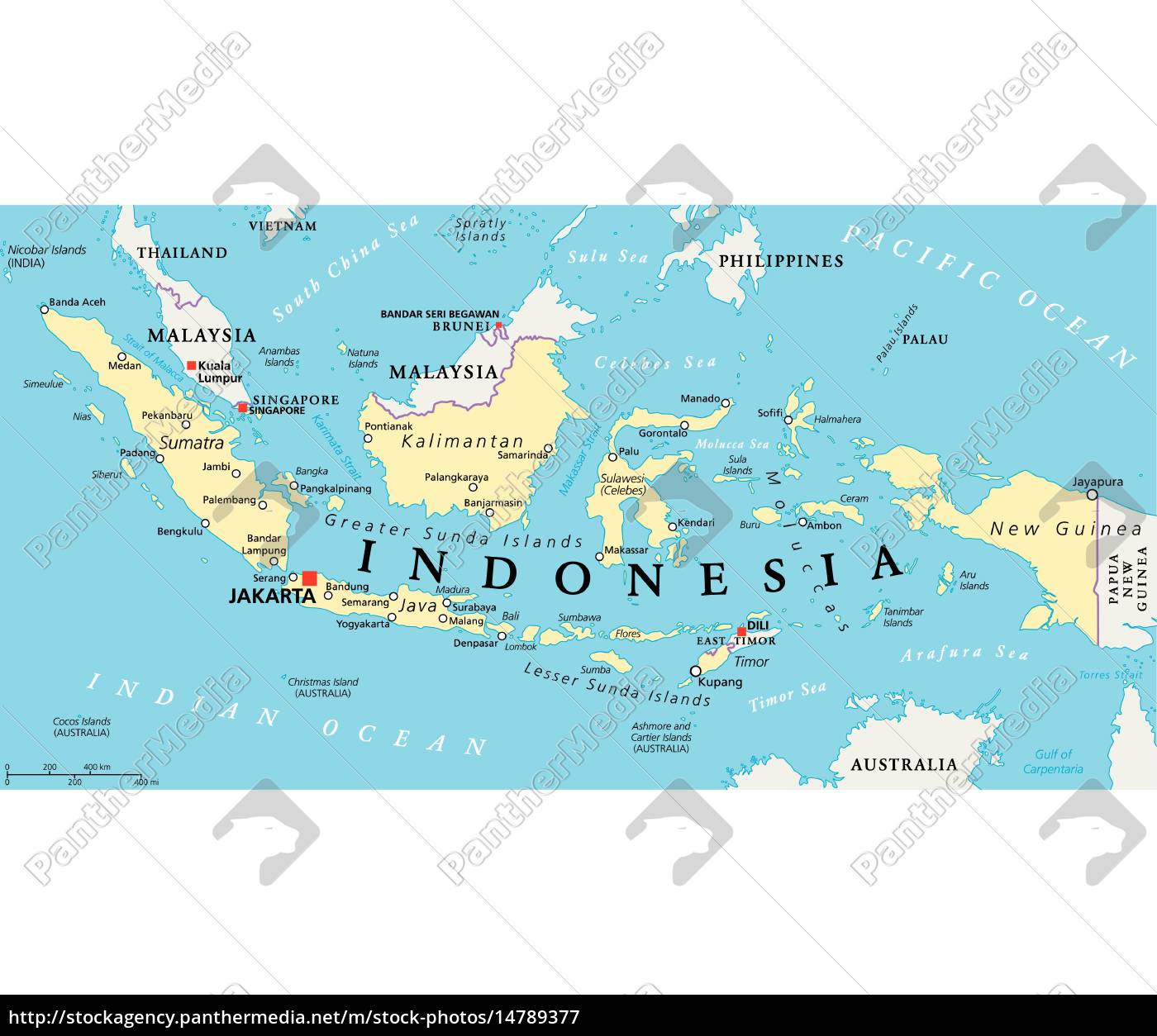  indonesien  politische karte  Lizenzfreies Bild 