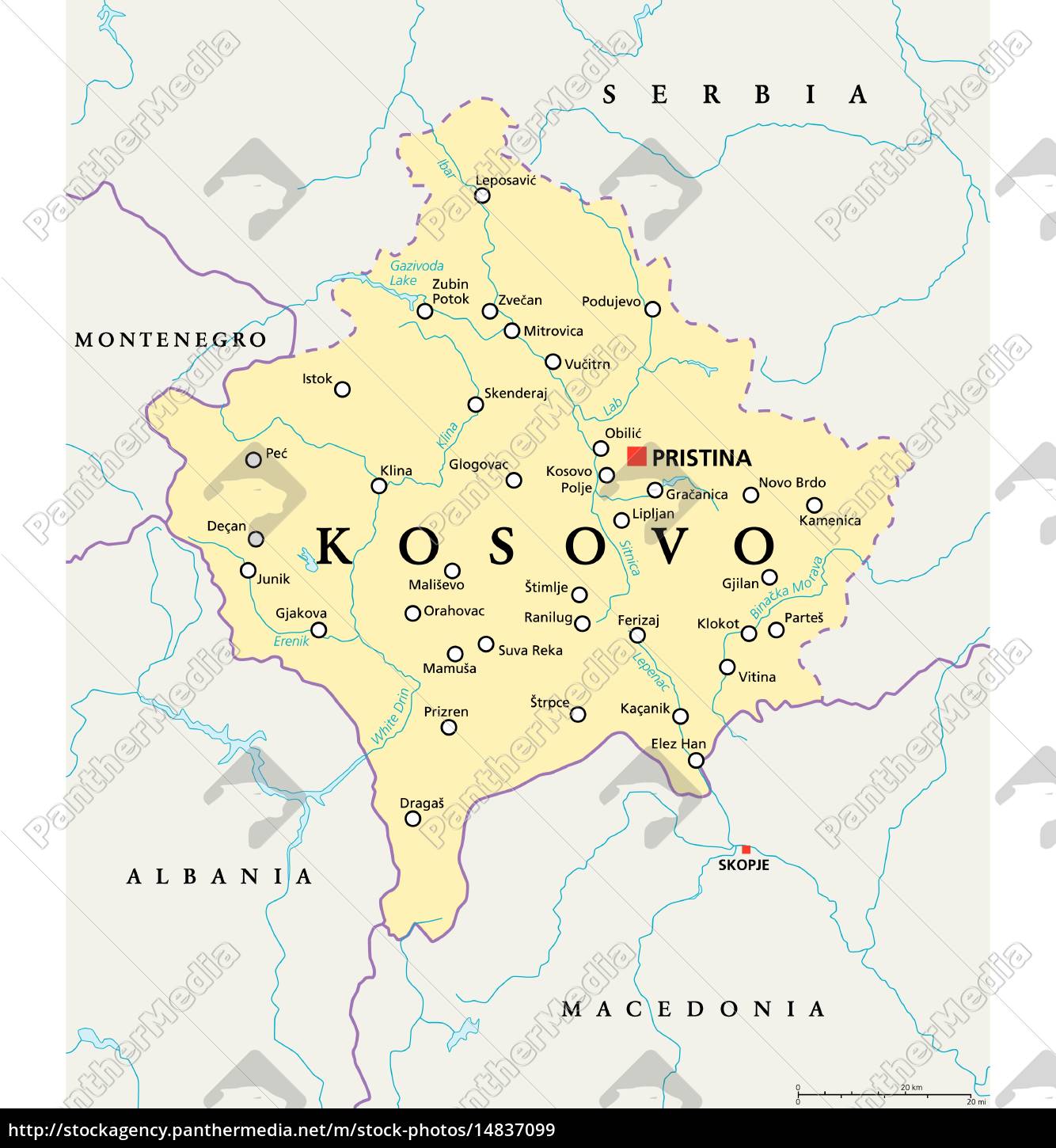 kosovo politische karte - Lizenzfreies Bild - #14837099 | Bildagentur