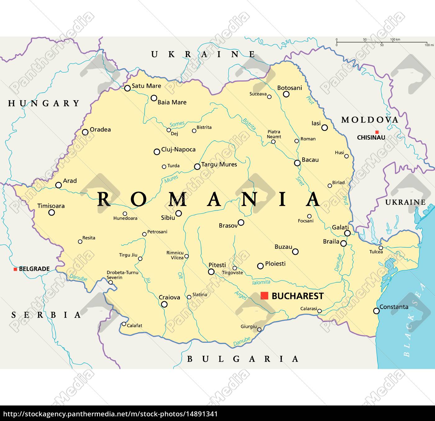 rumänien politische karte - Lizenzfreies Bild - #14891341 | Bildagentur