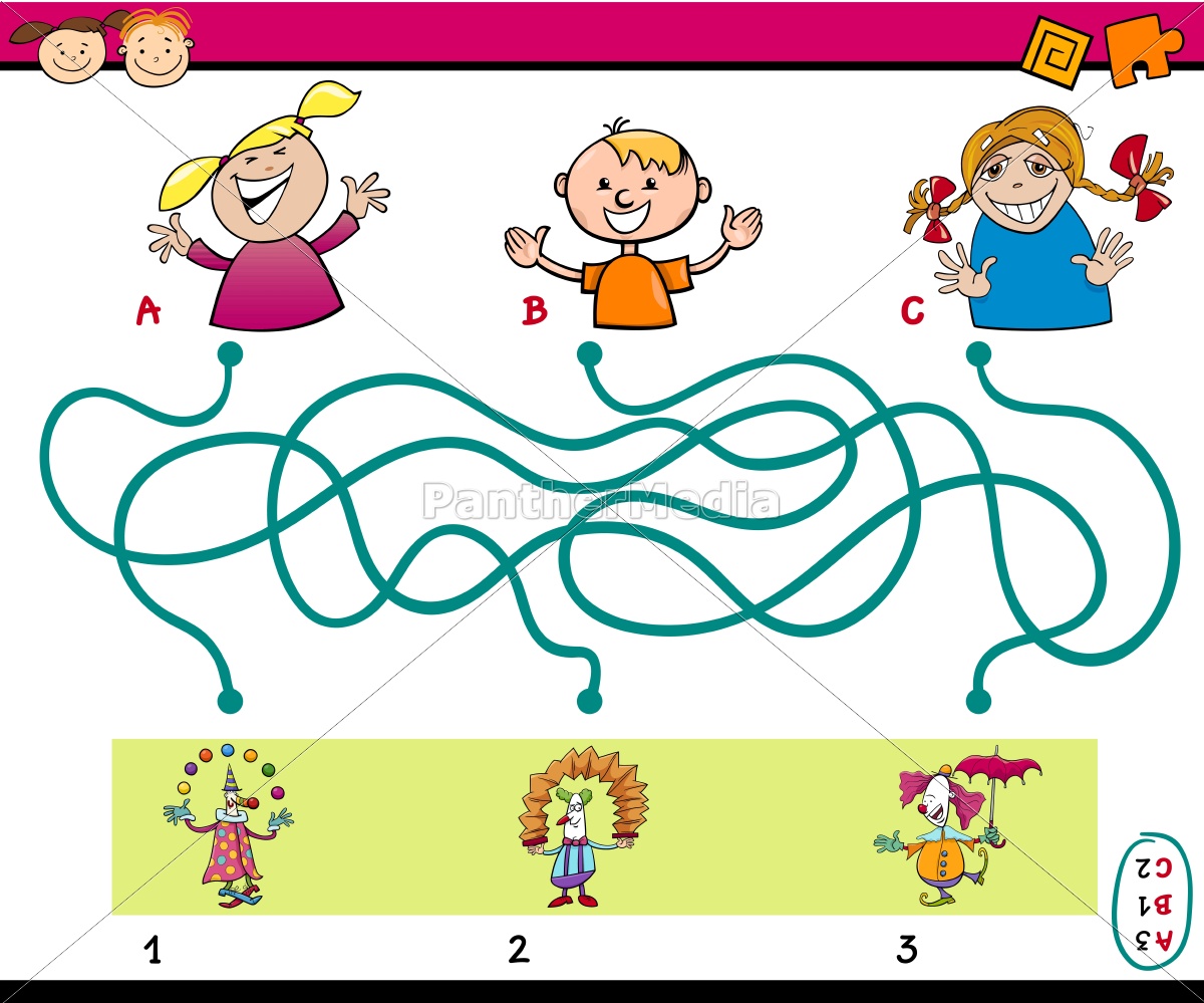 Labyrinth Ratsel Aufgabe Fur Kinder Stockfoto Bildagentur Panthermedia