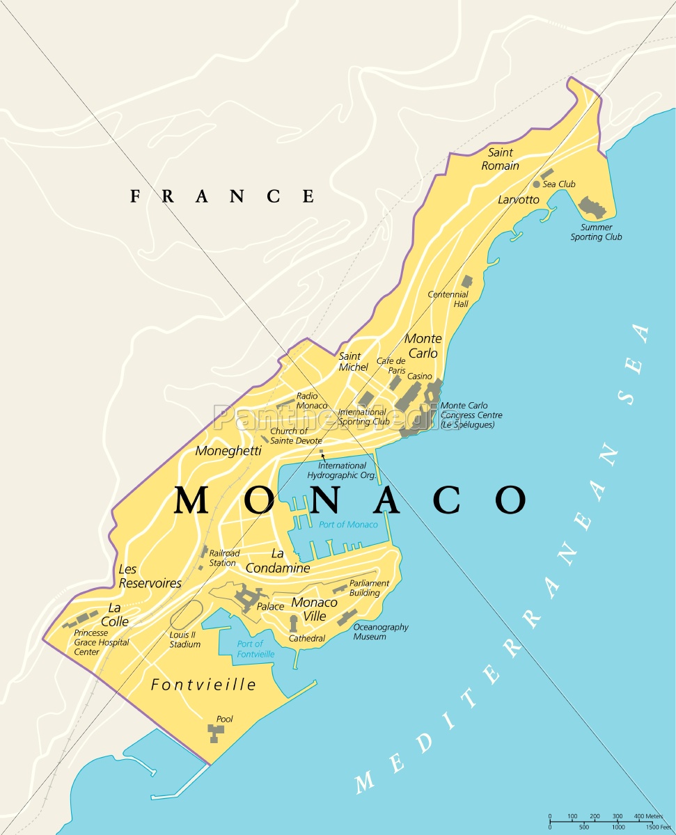monaco politische karte - Lizenzfreies Bild - #15134267 | Bildagentur