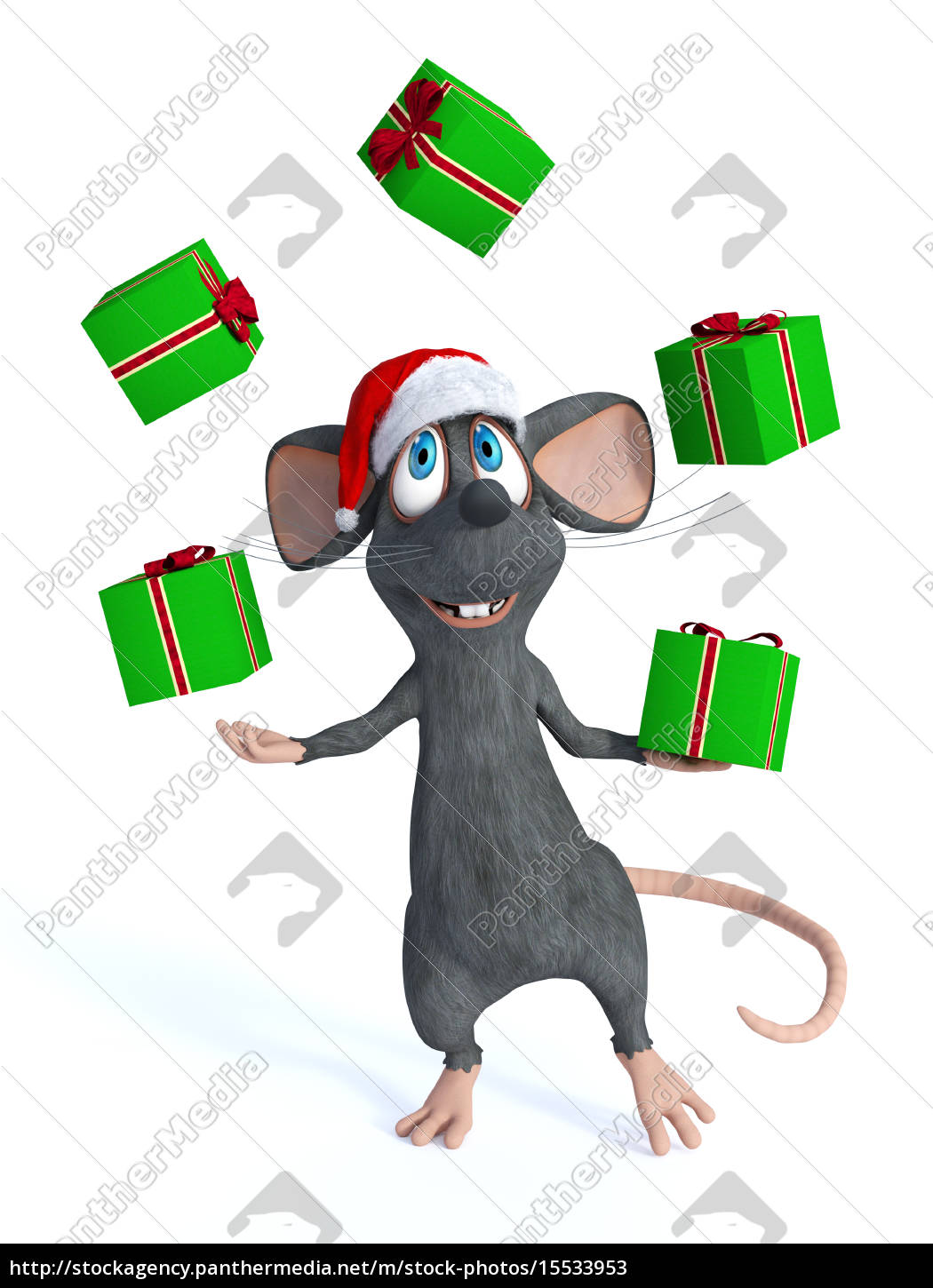 Cartoon Maus Jonglieren Weihnachtsgeschenke Lizenzfreies Bild Bildagentur Panthermedia