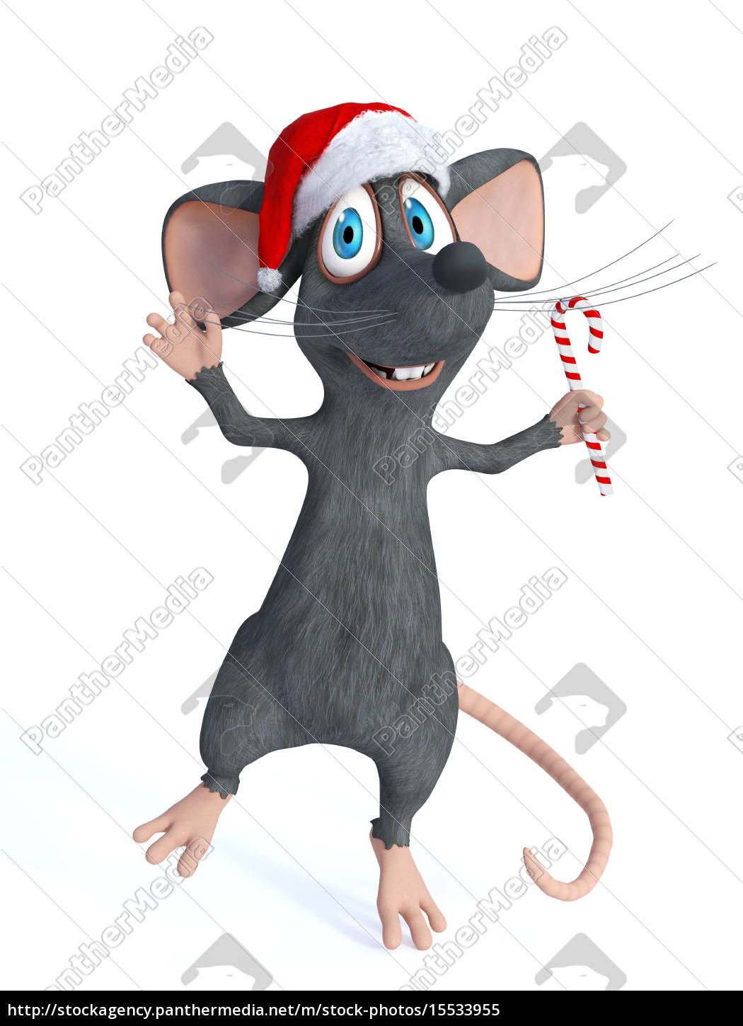 Cartoon Maus Halt Weihnachtszuckerstange Stockfoto 15533955 Bildagentur Panthermedia