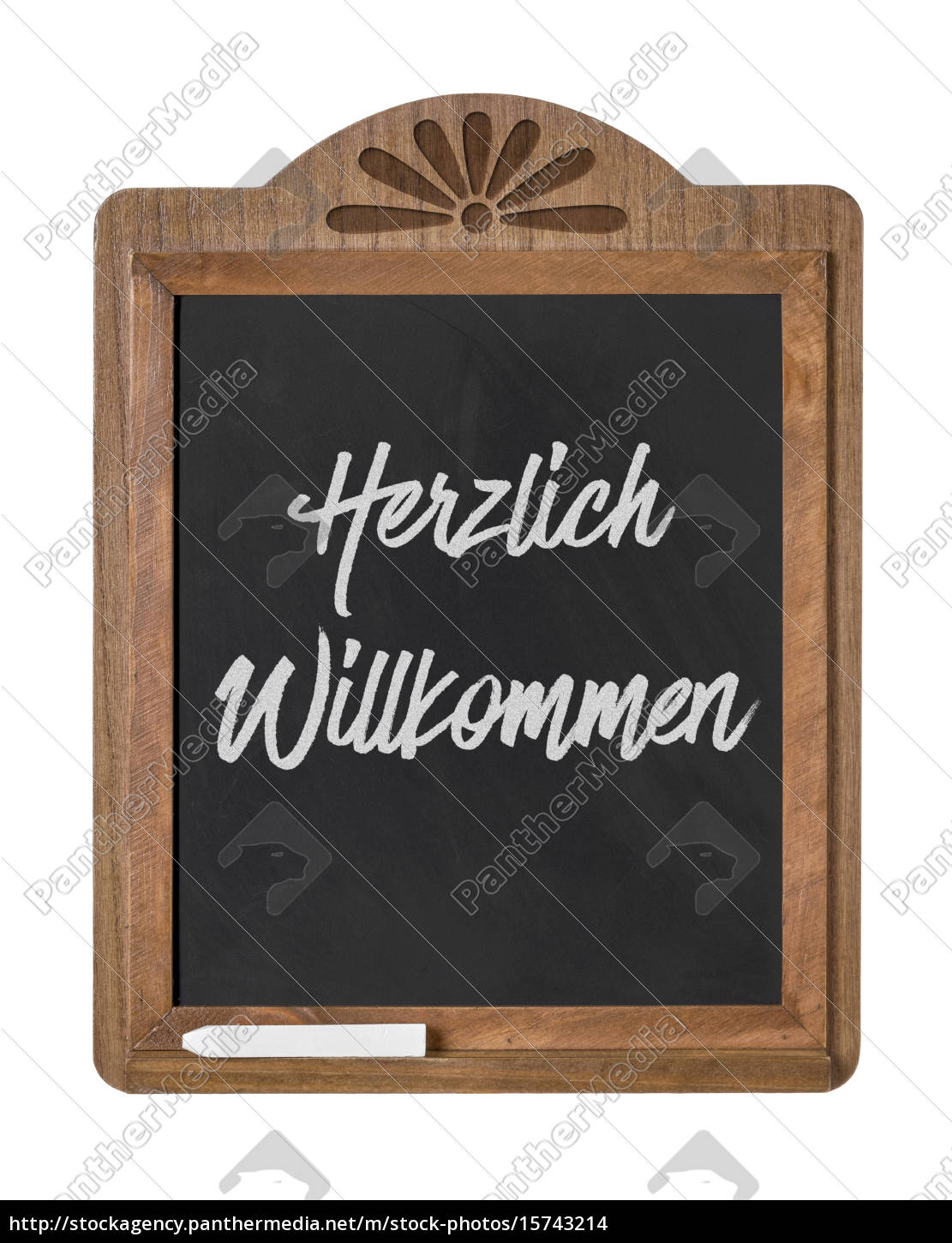 Kreidetafel Mit Der Beschriftung Herzlich Willkommen Stockfoto Bildagentur Panthermedia