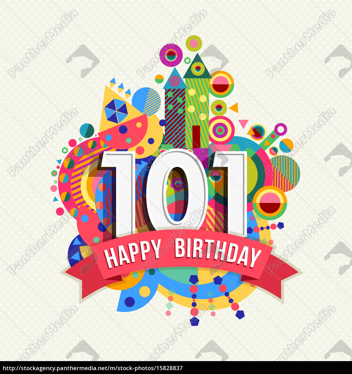 Alles Gute zum Geburtstag 101 Jahre Grußkarte Poster Stockfoto