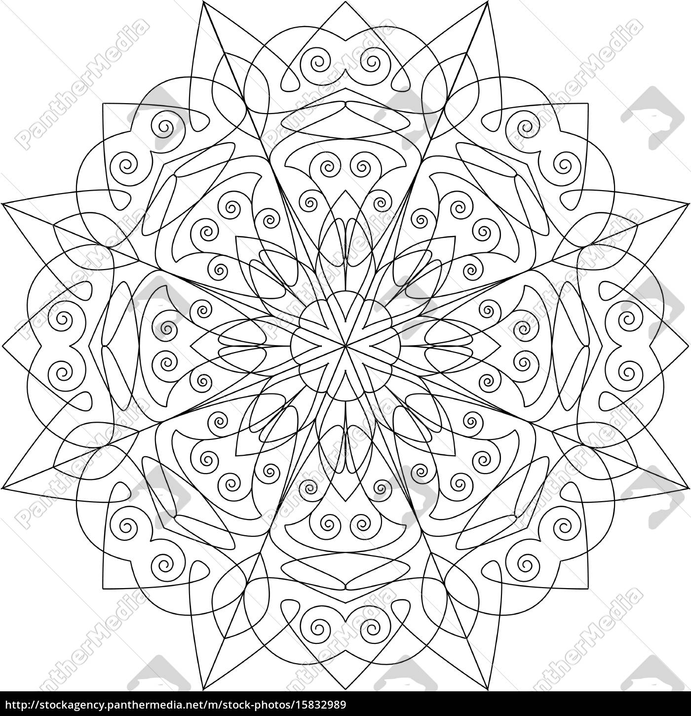 Mandala Vorlage Malbuch für Erwachsene - Stockfoto - #15832989