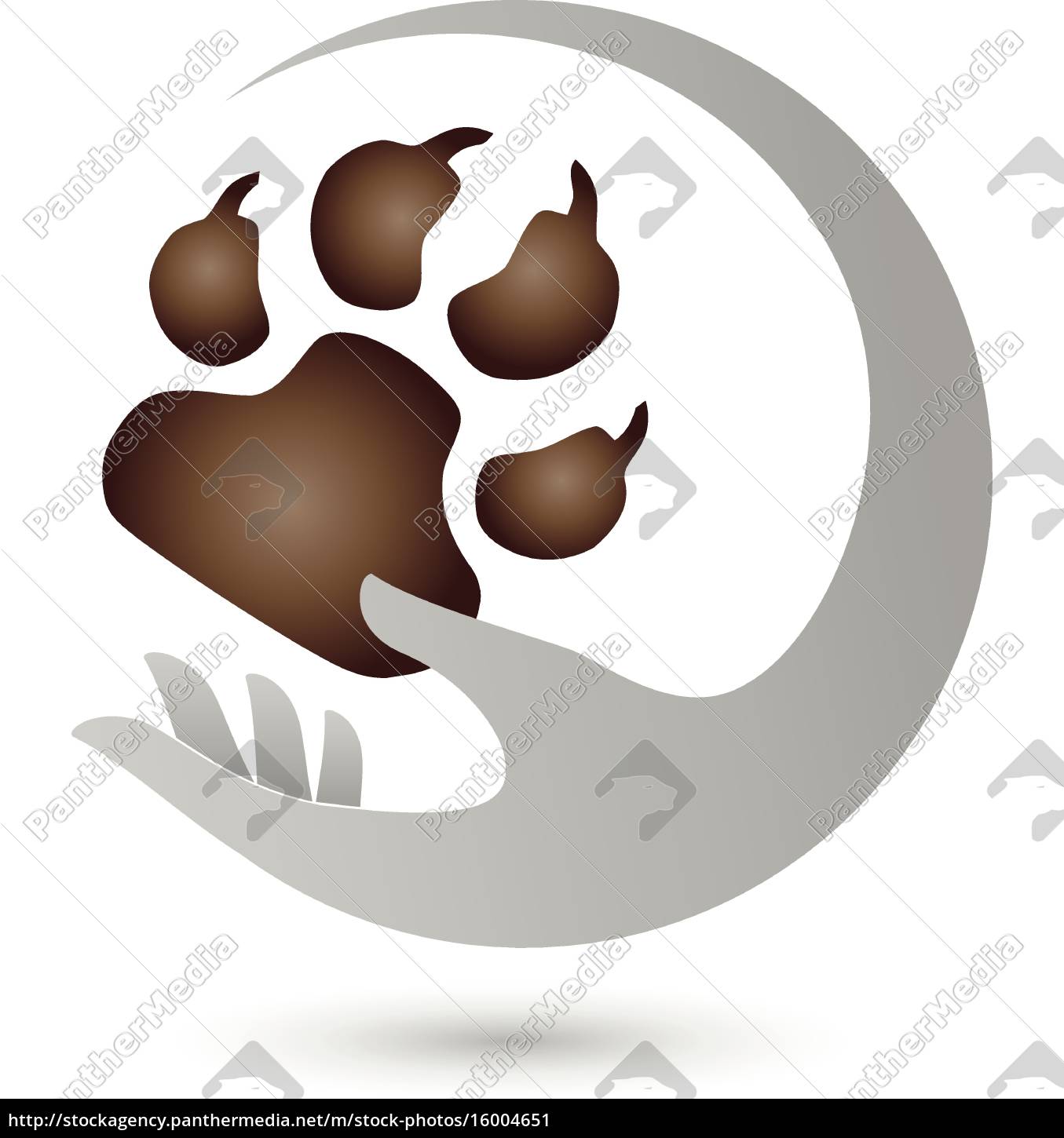 Hand und Pfote Hunde Logo Lizenzfreies Bild 16004651 Bildagentur