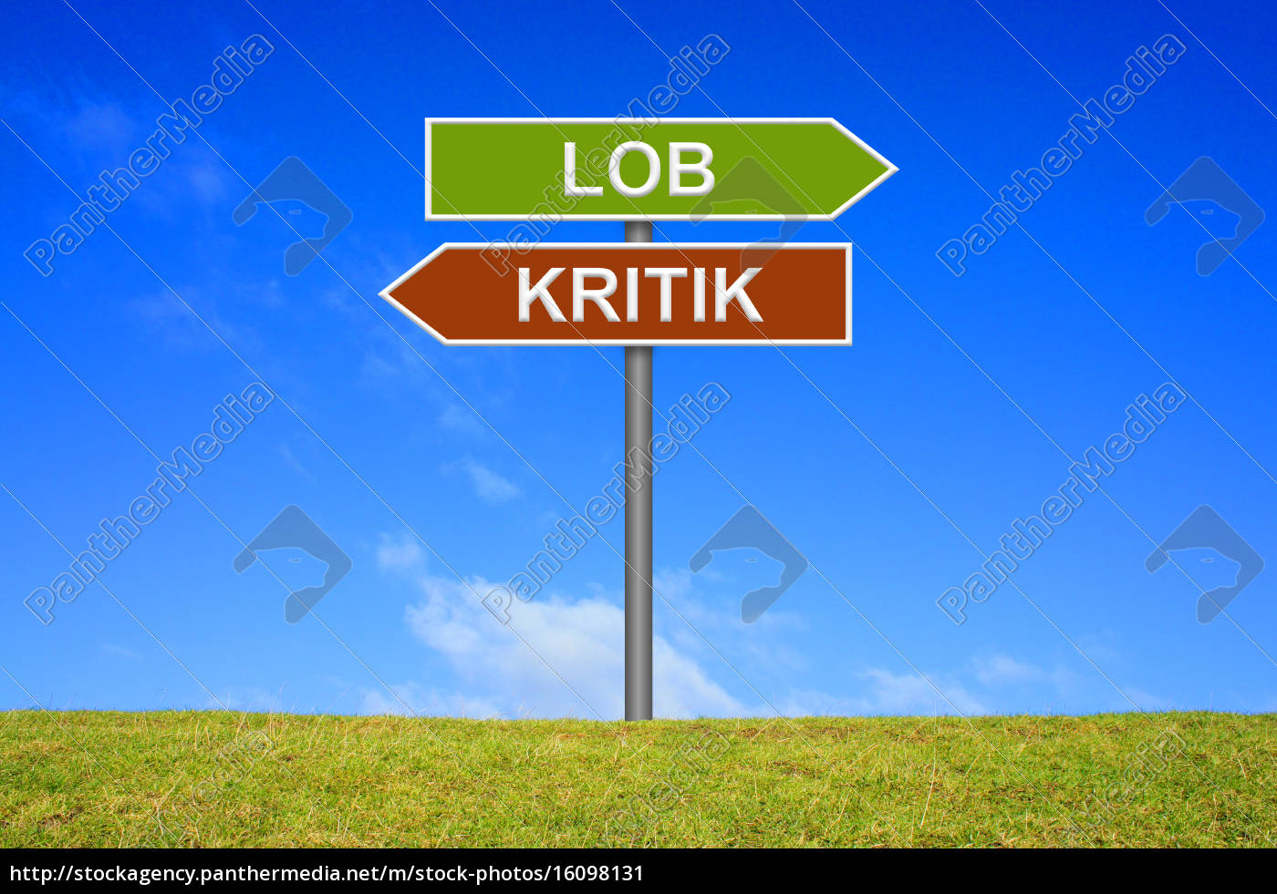 Schild Wegweiser Zeigt Lob Oder Kritik - Lizenzfreies Bild - #16098131 ...