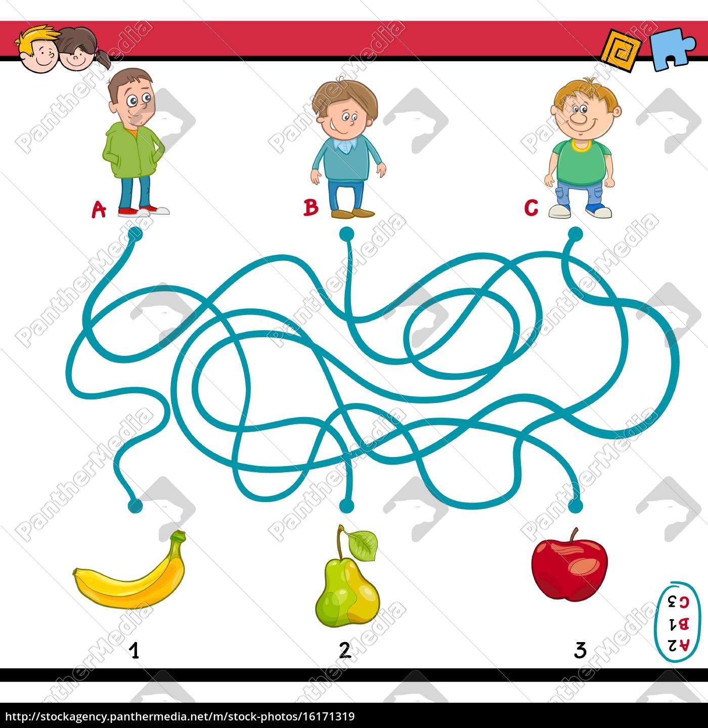 Labyrinth Ratsel Aufgabe Fur Kinder Lizenzfreies Bild Bildagentur Panthermedia