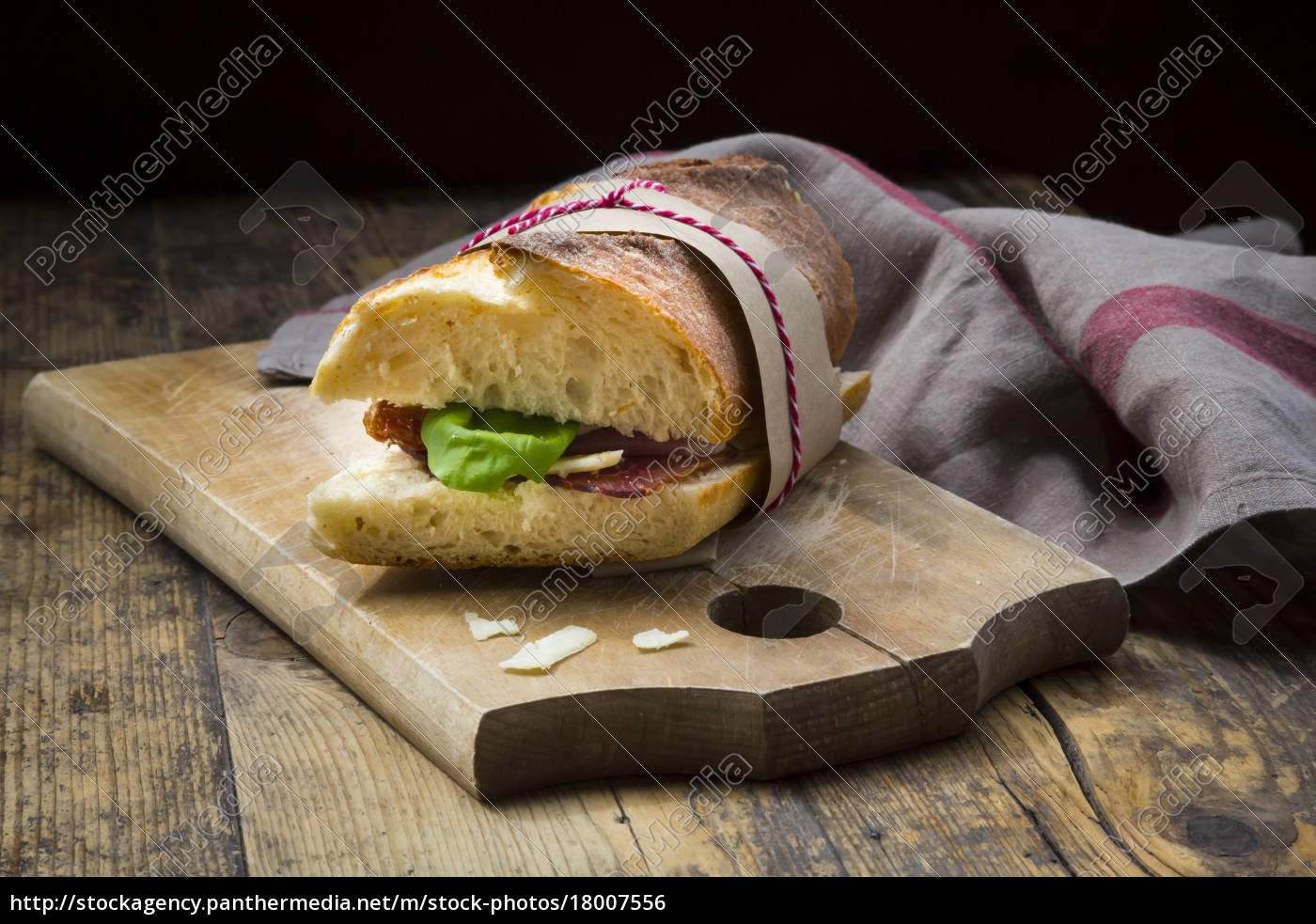 Sandwich französisches Weißbrot Räucherschinken - Lizenzfreies Foto ...