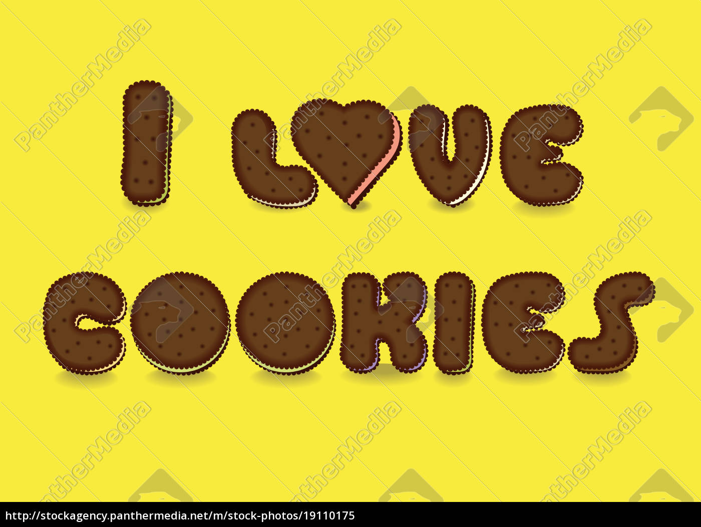 Ich Liebe Cookies Susse Schriftart Lizenzfreies Bild 19110175 Bildagentur Panthermedia