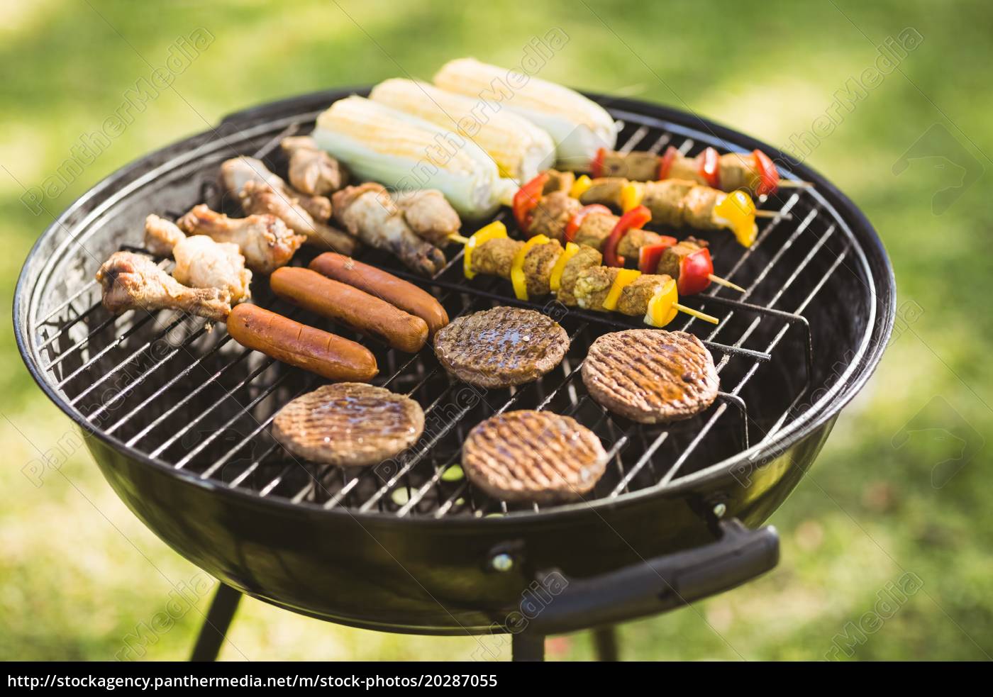 spieße am grill im garten Lizenzfreies Bild 20287055