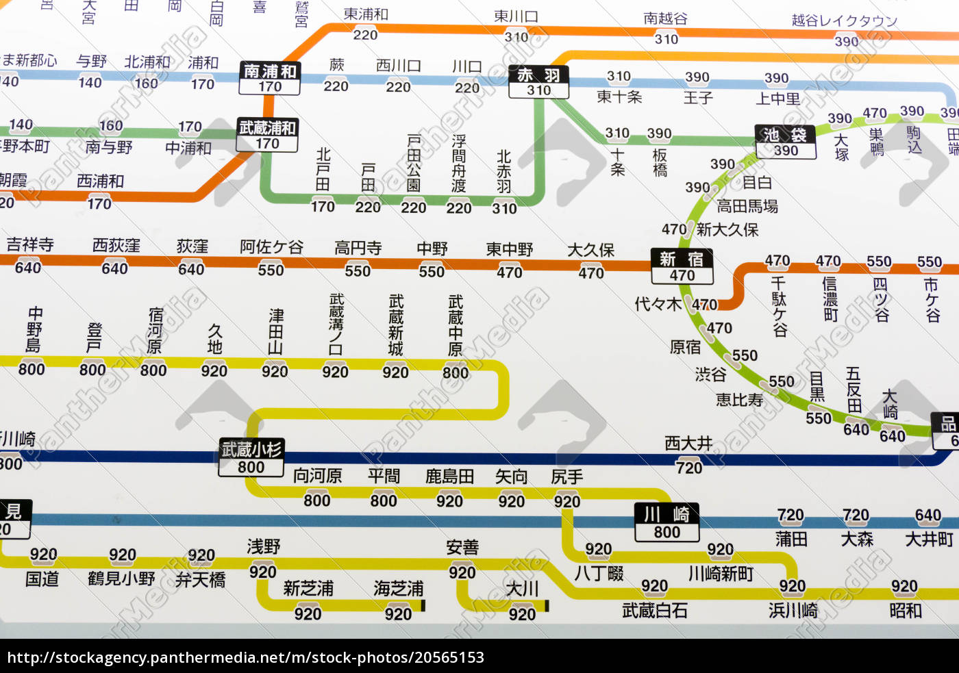 Close-up Of A Subway Transit Map On Tokyo\ Japan - Stockfoto ...