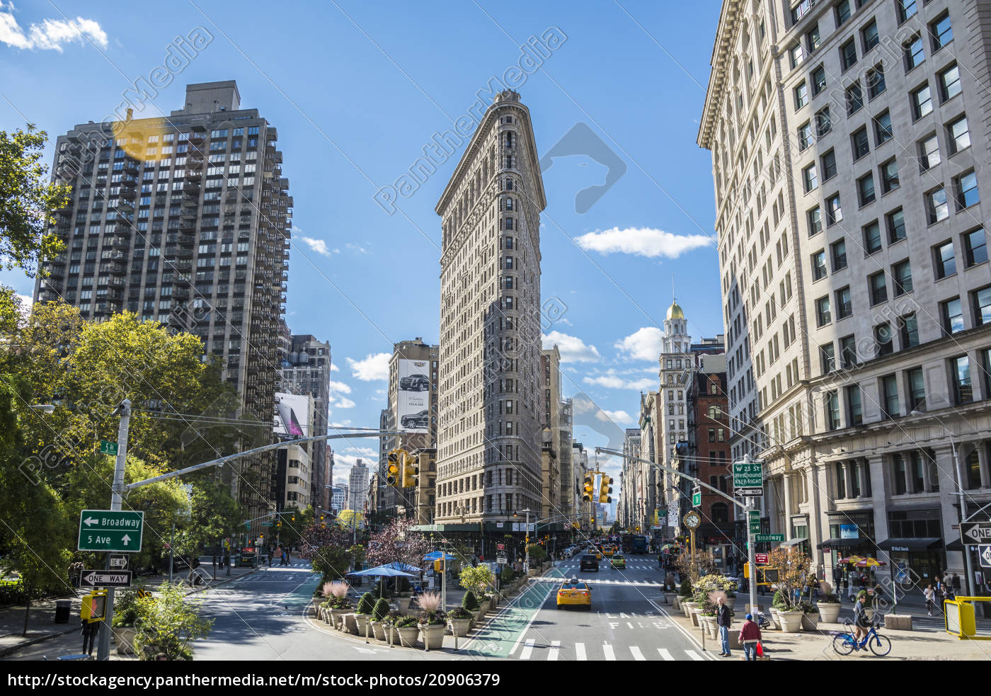 das flatiron-gebäude in new york city. vereinigte ...