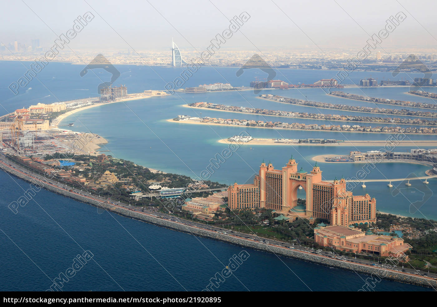 Dubai The Palm Palme Insel Atlantis Hotel Burj Al Arab Stockfoto 2195 Bildagentur Panthermedia