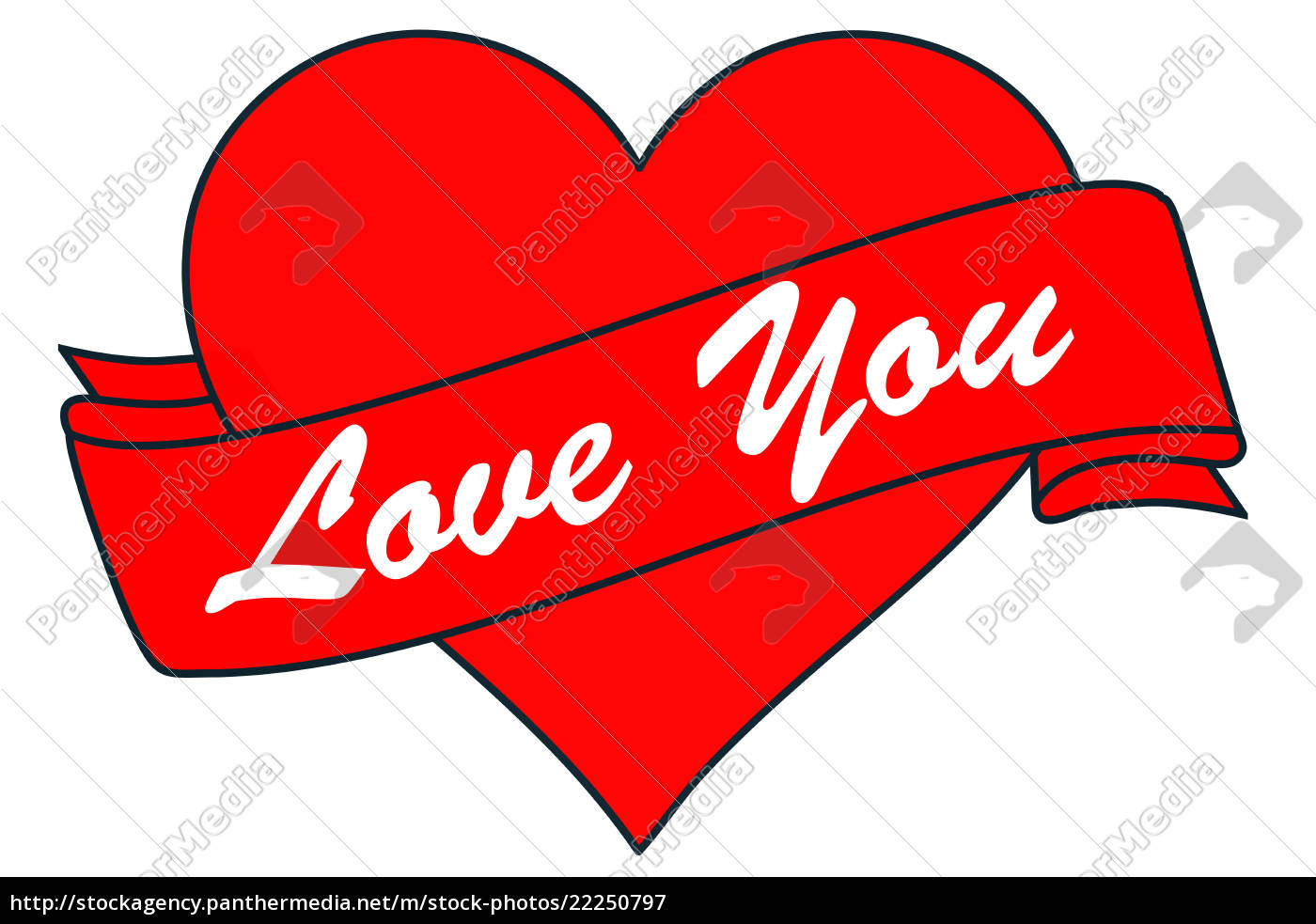 Herz Und Banner Und Text Love You Lizenzfreies Bild Bildagentur Panthermedia