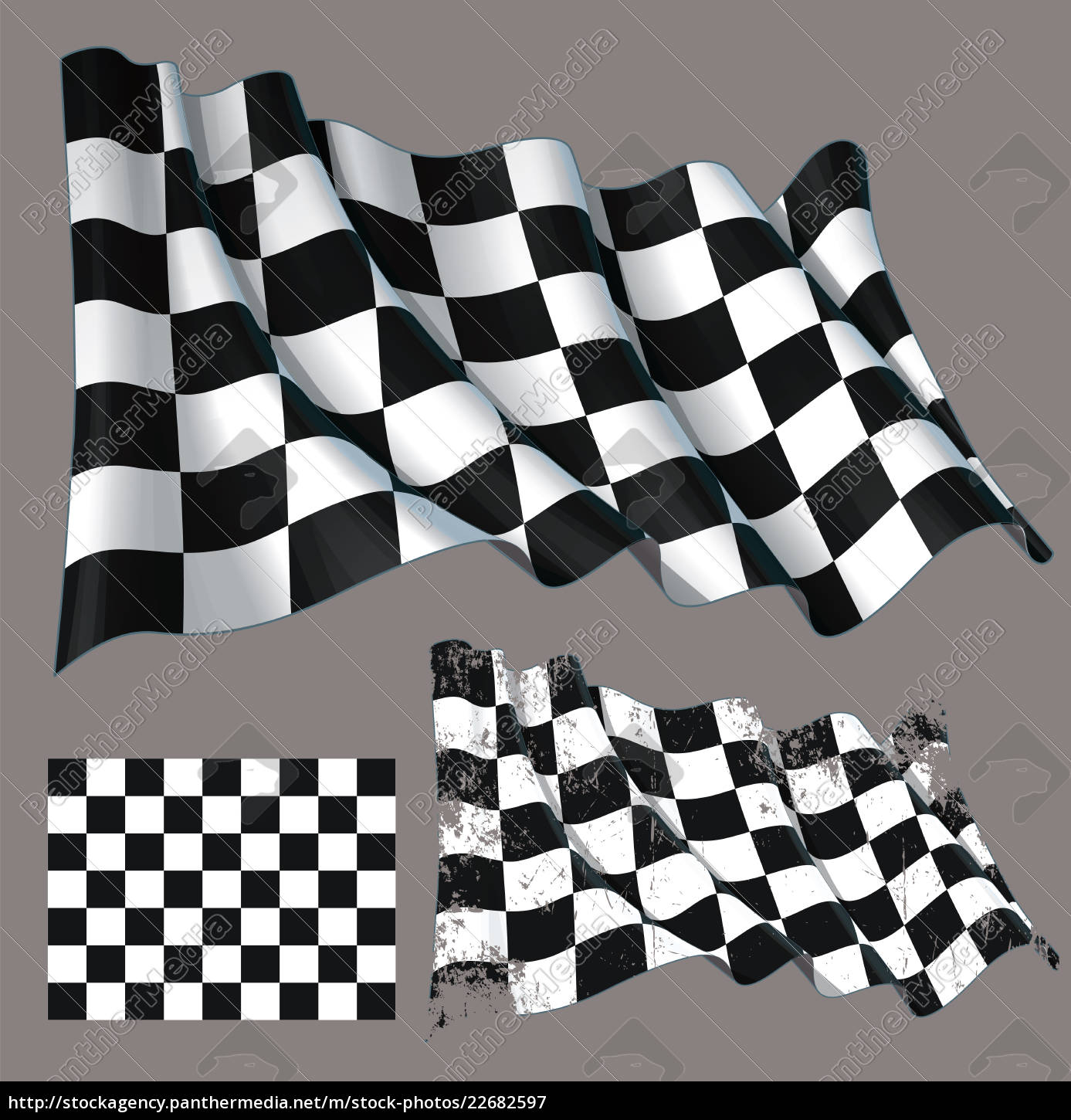 race checkered finish waving flag - Lizenzfreies Bild #22682597