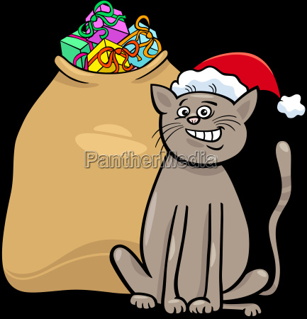 Katze Mit Weihnachtsgeschenke Cartoon Lizenzfreies Bild 22719803 Bildagentur Panthermedia