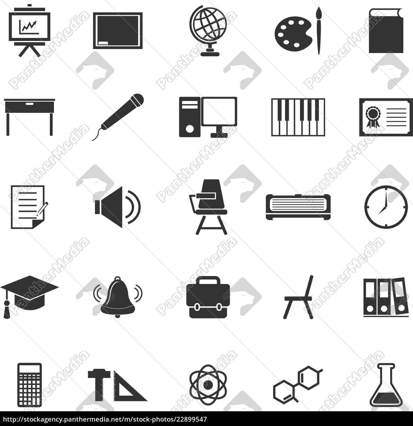 Classroom Icons On White Background Lizenzfreies Bild