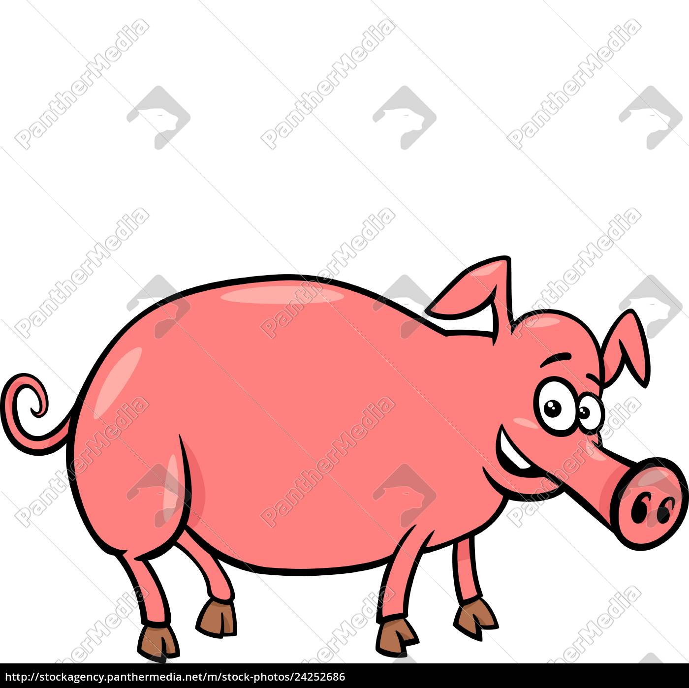 Lustige Schwein Charakter Cartoon Illustration Stock Photo Bildagentur Panthermedia