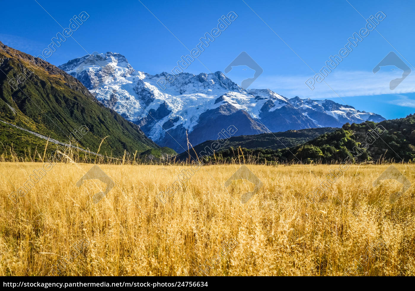 Mount Cook Tal Landschaft Neuseeland Stock Photo Bildagentur Panthermedia