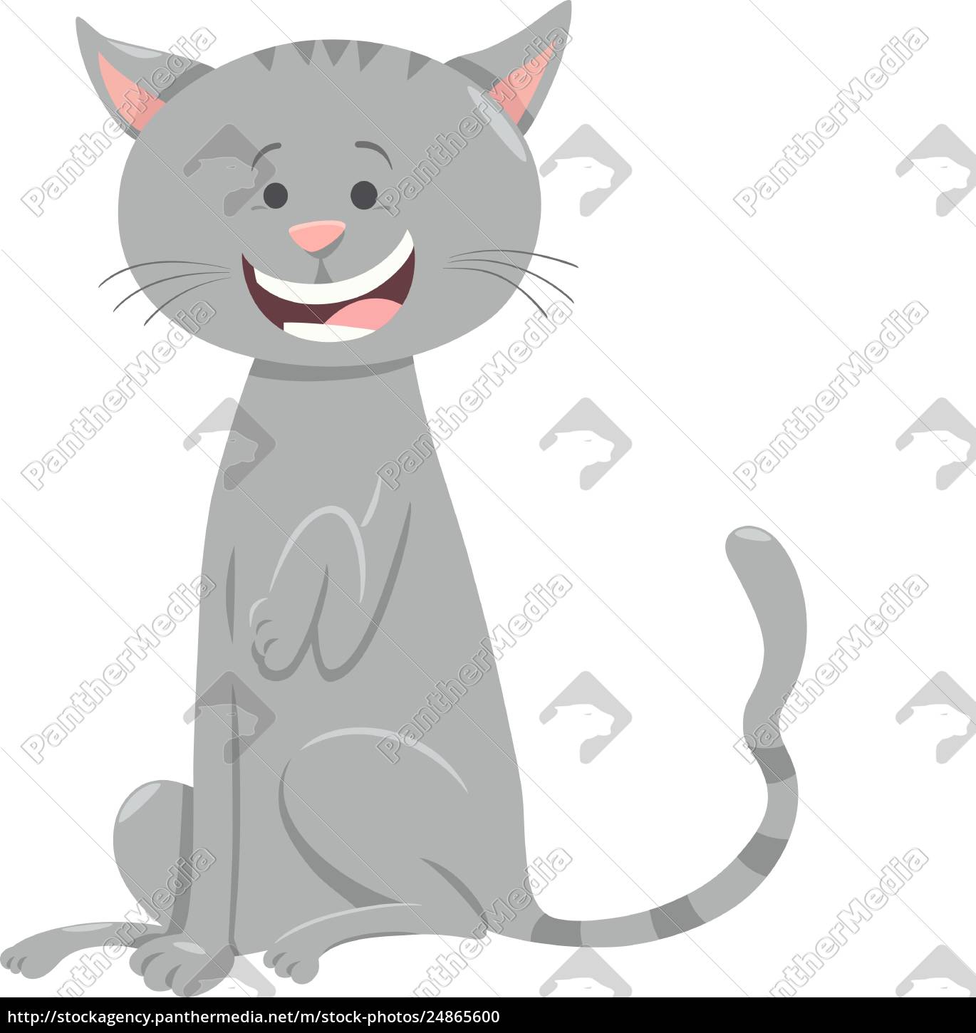 Lustige Graue Katze Cartoon Tier Charakter Lizenzfreies Foto Bildagentur Panthermedia