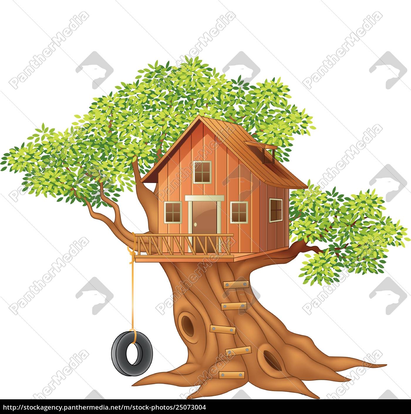 Schones Baumhaus Cartoon Lizenzfreies Foto 25073004