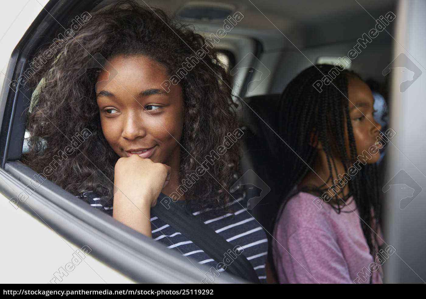 Familie Mit Teenager Kindern Im Auto Auf Road Trip Lizenzfreies Foto Bildagentur Panthermedia