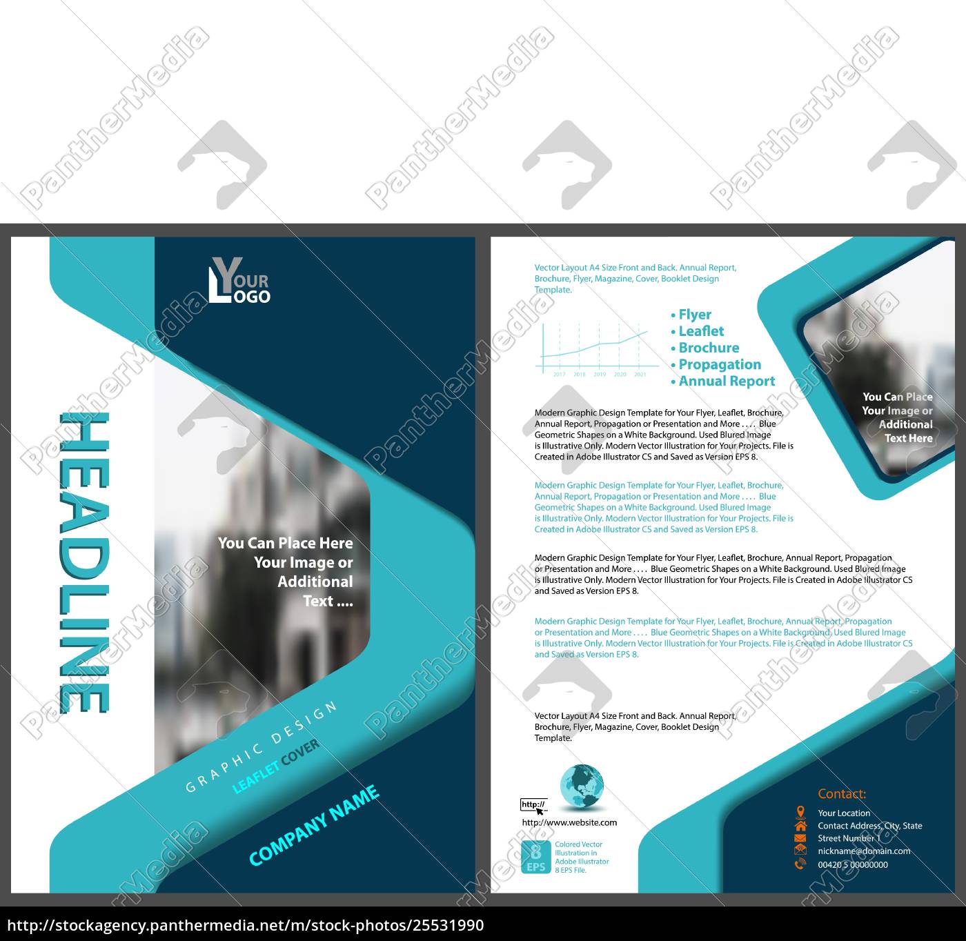 Moderne Flyer Vorlage Mit Geometrischem Design Stock Photo Bildagentur Panthermedia