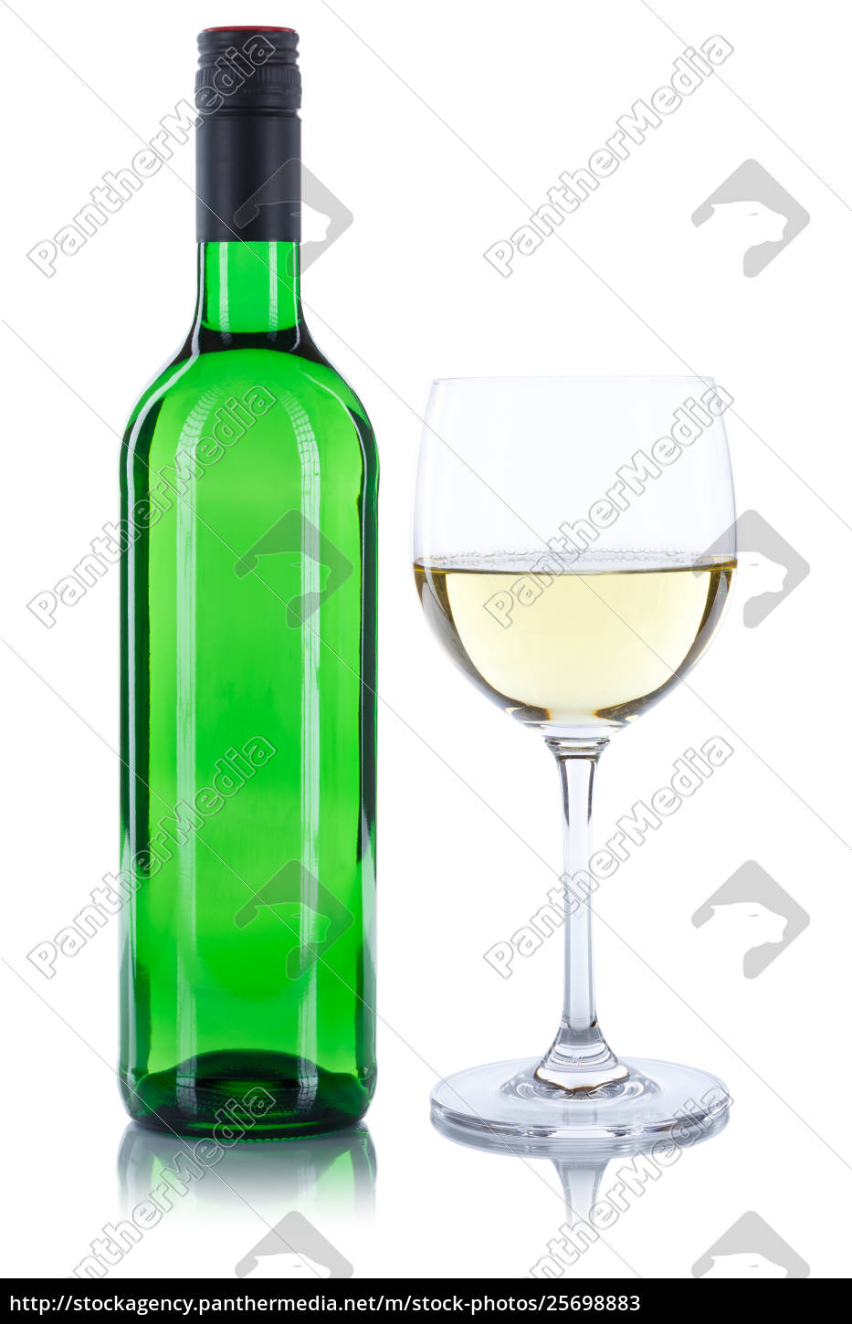 Weinflasche Weinglas Wein Flasche Grun Glas Weisswein Lizenzfreies Bild 2569 Bildagentur Panthermedia