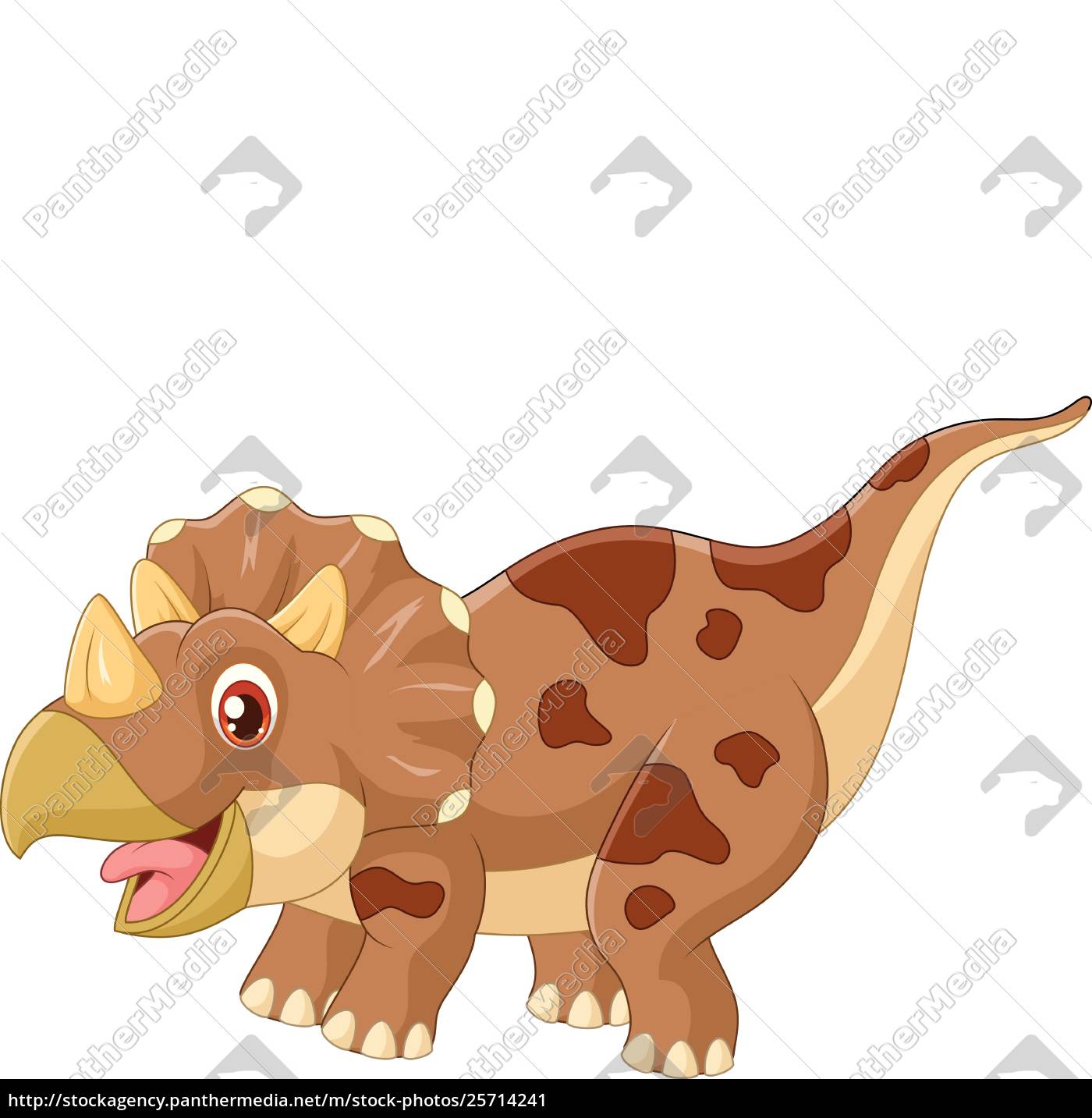 Cartoon Triceratops Drei Gehornte Dinosaurier Lizenzfreies Bild Bildagentur Panthermedia