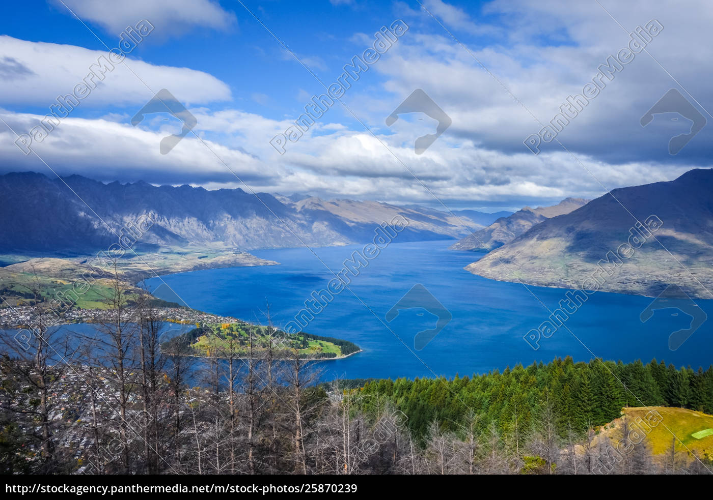 Lake Wakatipu Und Queenstown Neuseeland Stockfoto Bildagentur Panthermedia