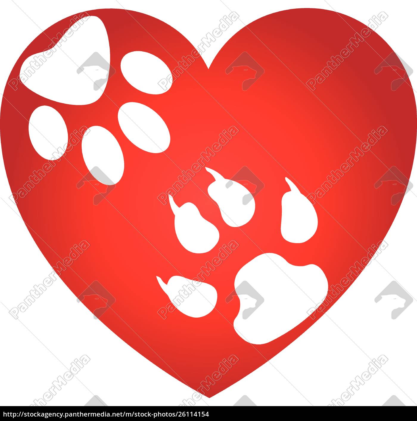 Herz Hundepfote Katzenpfote Hund Katze Logo Stockfoto Bildagentur Panthermedia