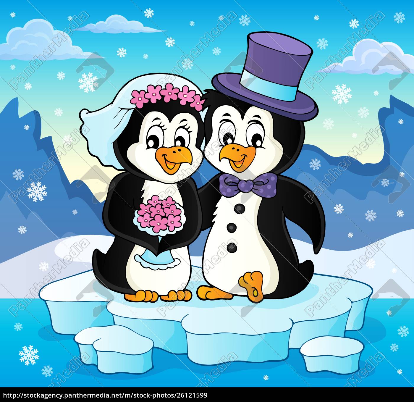 pinguin hochzeit thema bild 4 Lizenzfreies Bild 26121599