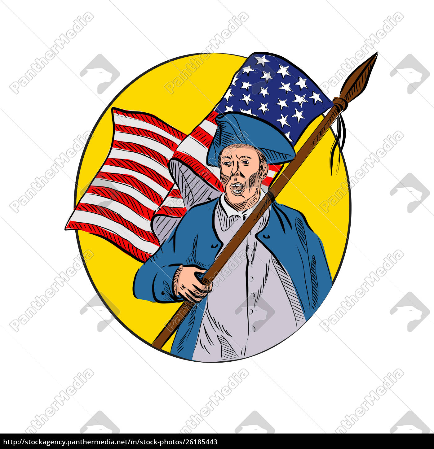 American Patriot Holding Amerikanische Flagge Zeichnung Stockfoto 26185443 Bildagentur Panthermedia