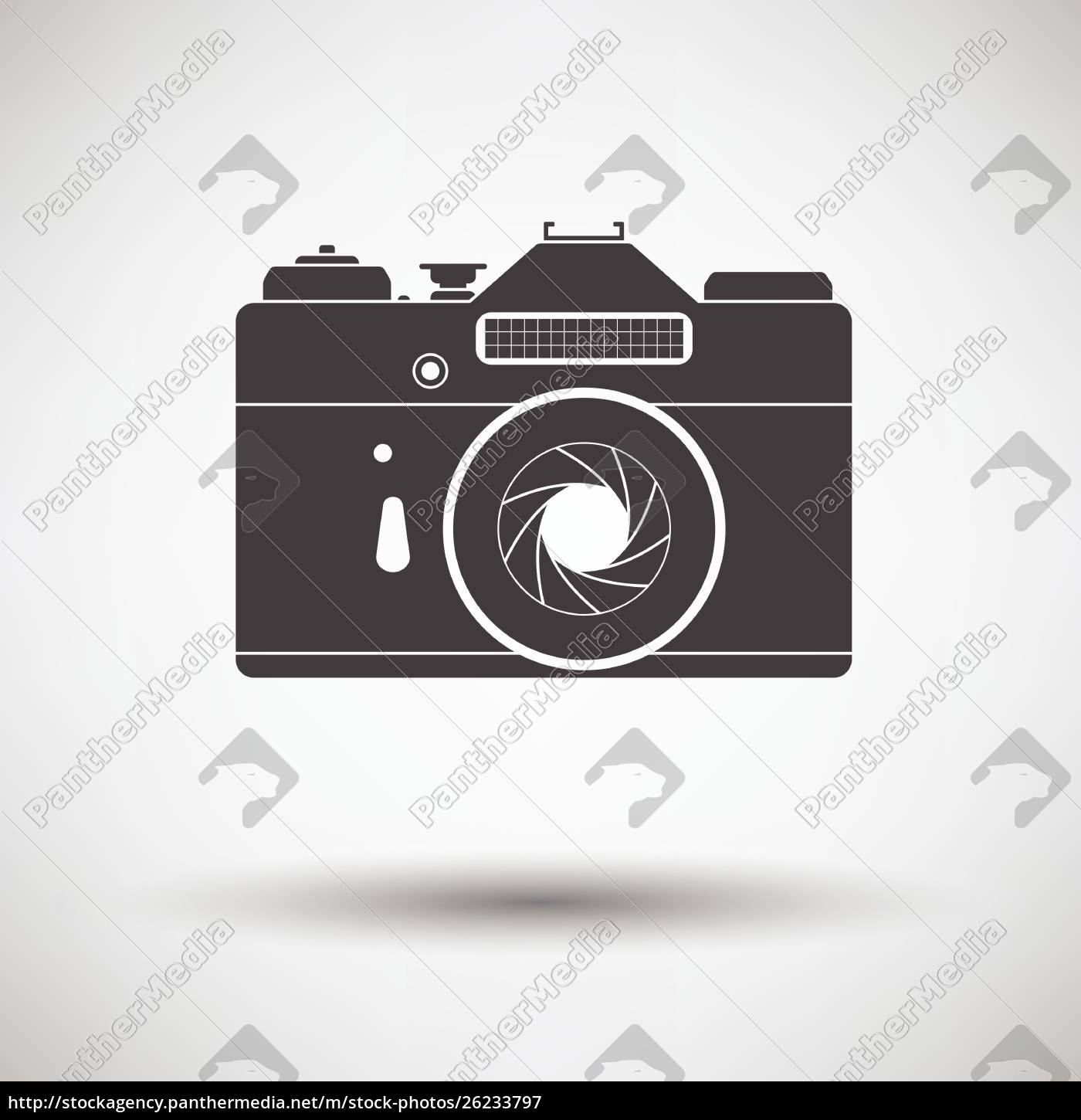 Symbol Der Retro Film Foto Kamera Auf Grauem Stockfoto Bildagentur Panthermedia