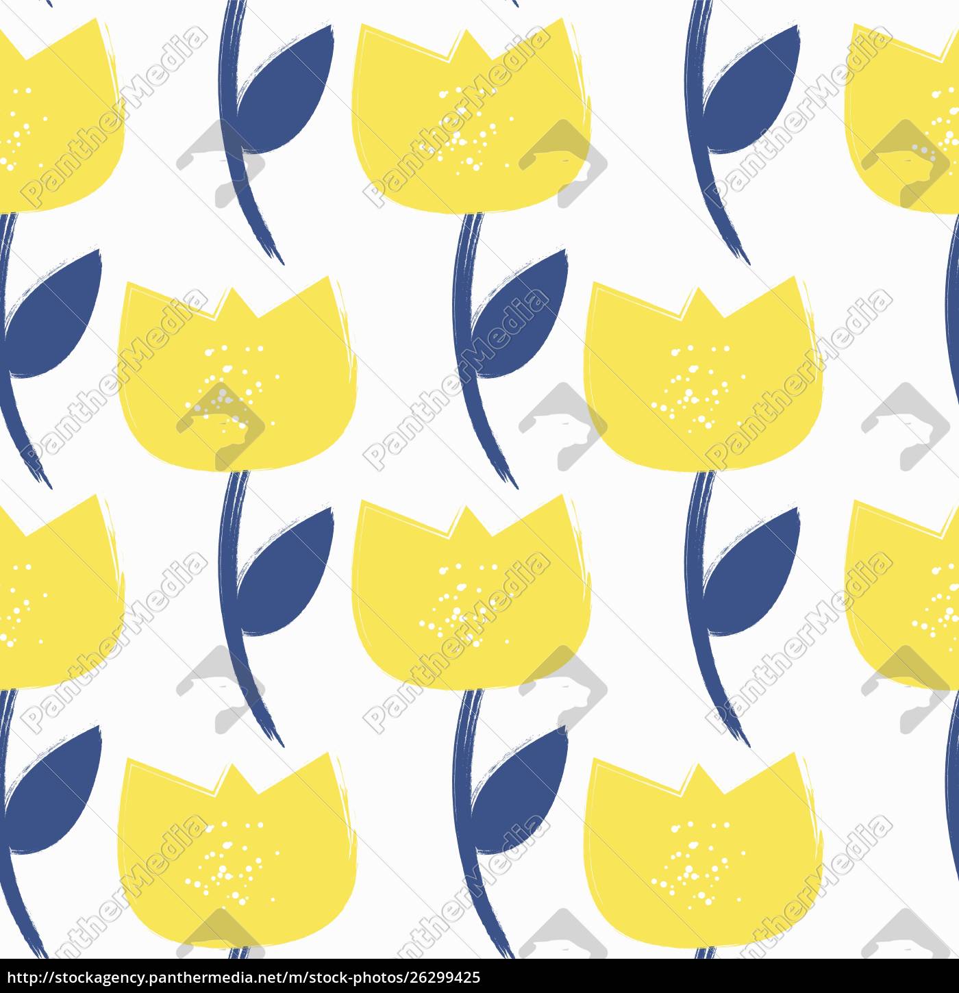 Einfache Blume Nahtlose Muster Hintergrund Vektor Stockfoto Bildagentur Panthermedia