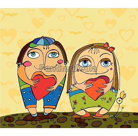 vector file, love, couple, happy, heart