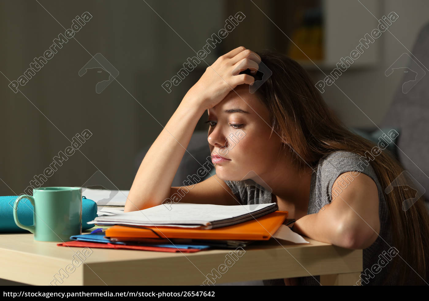 Mude Student Versucht In Der Nacht Zu Studieren Stockfoto 26547642 Bildagentur Panthermedia