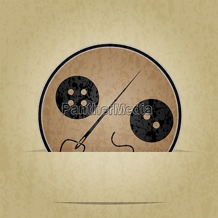 needle, yarn, button, buttons, eye of the needle, vector file. illustration