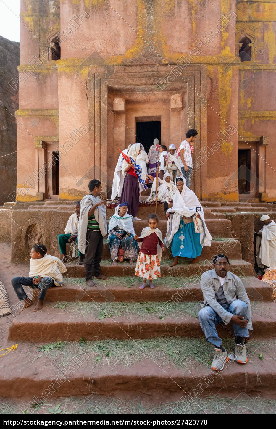 Orthodoxe christliche äthiopische Gläubige Lalibela Lizenzpflichtiges